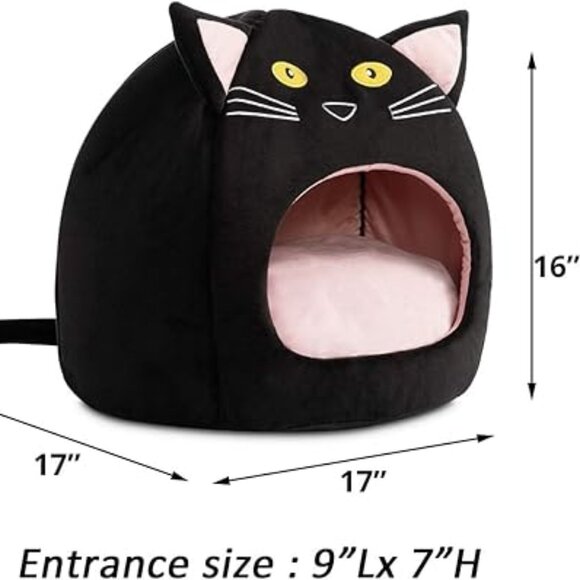 Cozy Black Cat Bed Dome - Picture 8 of 8
